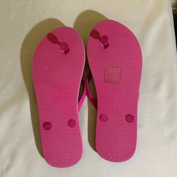 Sanrio Hello Kitty flip flops zebra print with bow detail - Picture 2 of 5